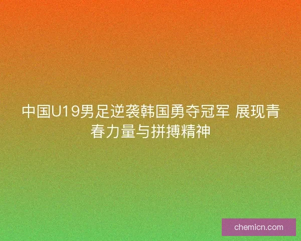 中国U19男足逆袭韩国勇夺冠军 展现青春力量与拼搏精神